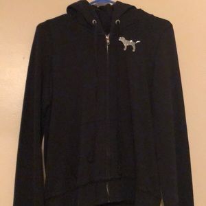 VS PINK zip up hoodie with sequins